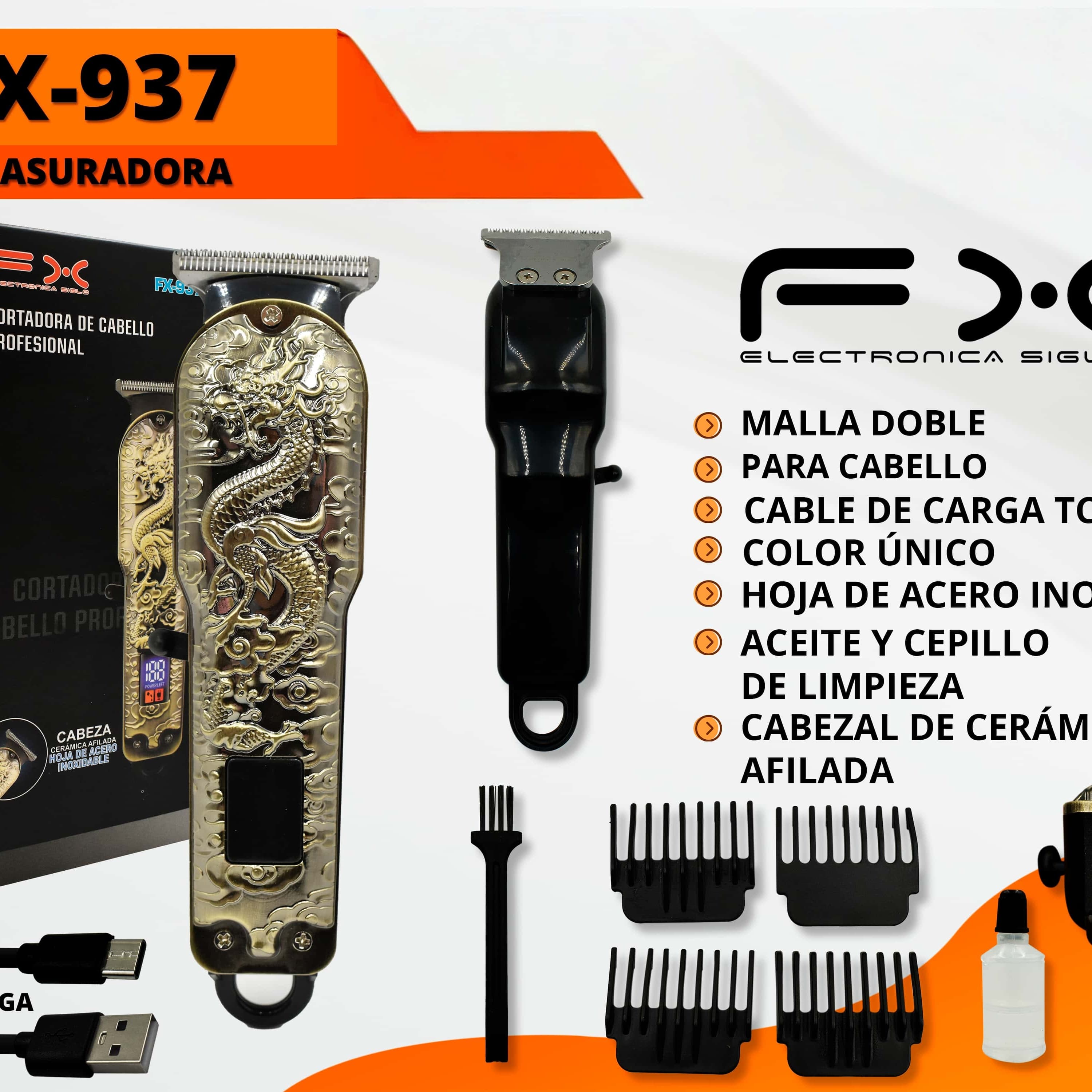 Electric Hair Razor 1000mah Type-c Rechargeable