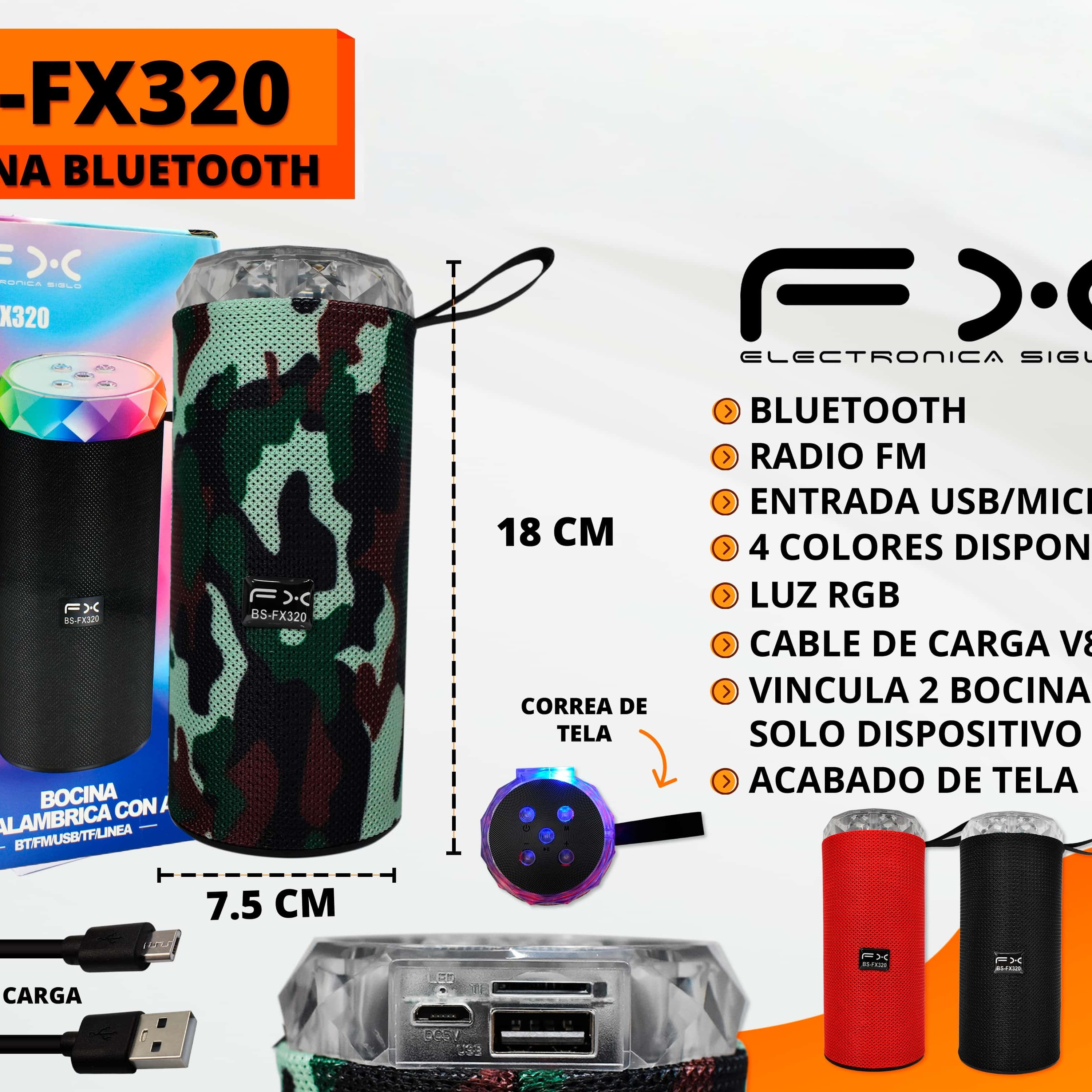 Bluetooth Speaker - Portable Wireless Speaker With Rgb Lighting, Fm Radio, And Usb Playback (black)